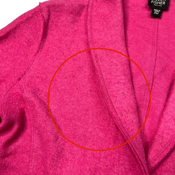 Eileen Fisher Wool Blend One Button Blazer Jacket FLAW Hot Pink MP Medium Petite - Picture 5 of 8